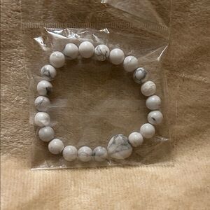 White Howlite Beaded Bracelet